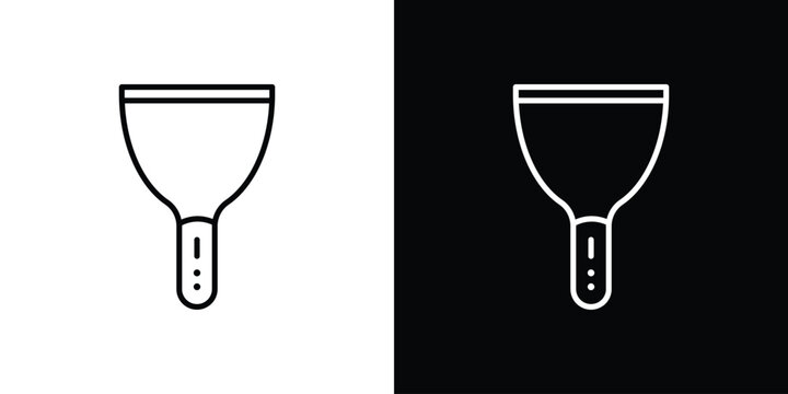Putty knife icon in black. flat graphic vector icon