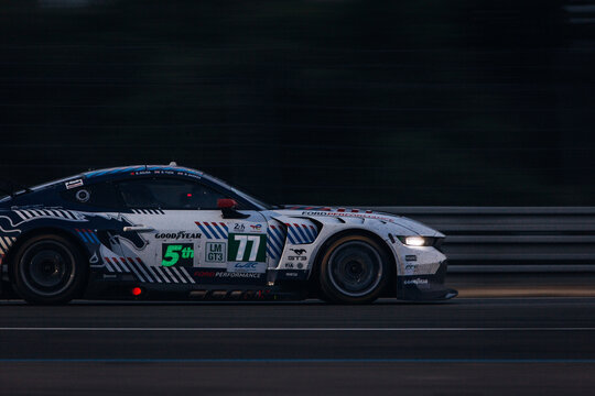 Ford Mustang GTD go fast during 24h of Le Mans race 