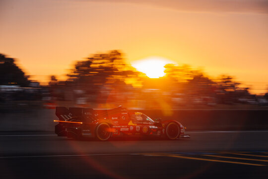 Ferrari Hypercar 499P go fast at the evening in 24h of Le Mans