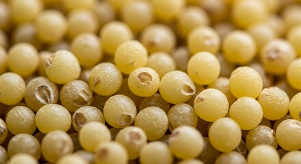 Macro Photography of Millet Seeds: Golden Yellow Grain Texture