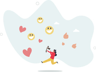 Blogger, vlog, influencer new digital age people broadcast or record their lifestyle to promote story on social media concept. character life .