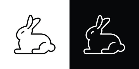 Obraz premium Rabbit icon in black. flat graphic vector icon