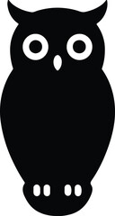 Silhouette owl minimalist graphic bird art vector illustration