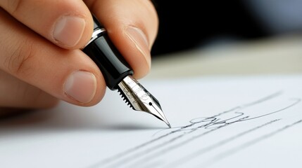 Hand signing a document