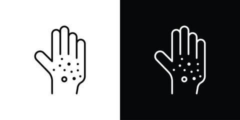 Fototapeta premium Rash hand icon in black. flat graphic vector icon