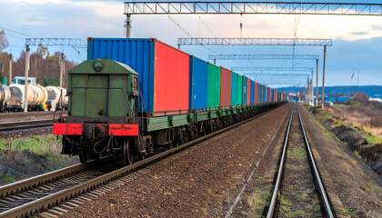 Naklejka premium cargo freight train