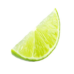 Juicy slice of lime isolated on transparent png
