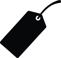 Bookmark tag &ndash; black silhouette on white background