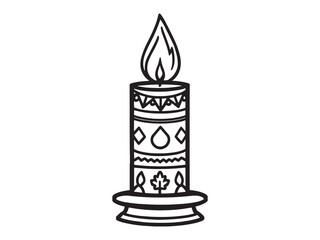Stylized Kwanzaa Candle Outline Illustration