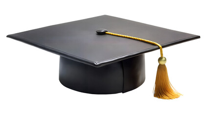 classic black graduation cap with clean sharp edge