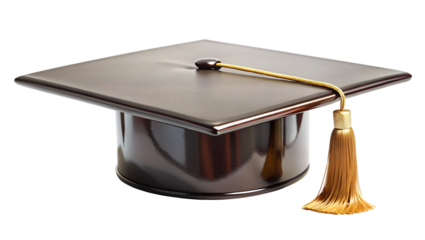 glossy graduation cap with tassel detail centered