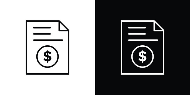 Receipt icon in black. flat graphic vector icon