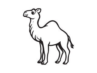 Simple Camel Outline Icon Design