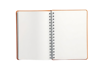 A clean open spiral notebook with blank white pages ready for writing notes or journaling.