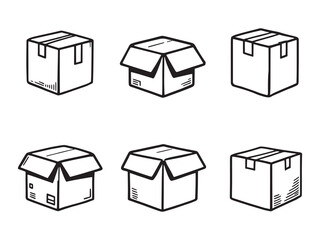 Box Outline Vector Icon Collection