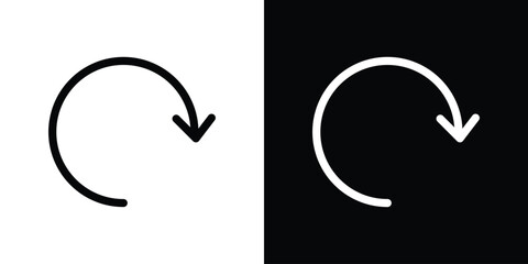 Redo icon in black. flat graphic vector icon