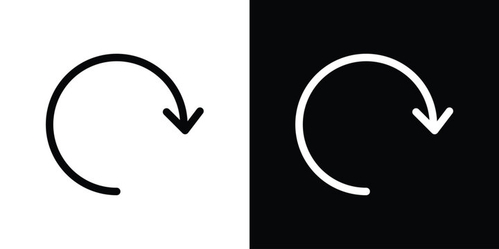 Redo icon in black. flat graphic vector icon