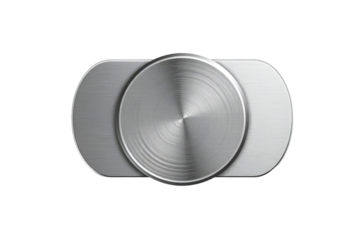 A sleek silver camera icon presented against a black background, ideal for digital interfaces and design projects.