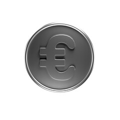 3D Euro Coin Icon – Finance, Currency, and Investment Symbol