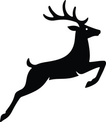 Silhouette reindeer leaping graceful illustration stylized holiday symbol vector illustration © CreatiMart