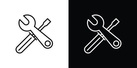 Repair tools icon in black. flat graphic vector icon