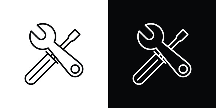 Repair tools icon in black. flat graphic vector icon