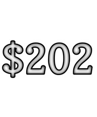 dollar sign on white background $202