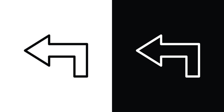 Reply all icon in black. flat graphic vector icon