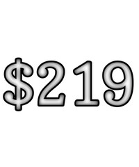 dollar sign on white background $219