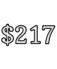 dollar sign on white background $217