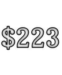 dollar sign on white background $233