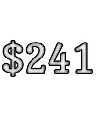 dollar sign on white background $241