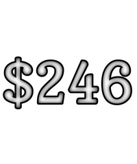 dollar sign on white background $246