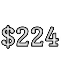 dollar sign on white background $224