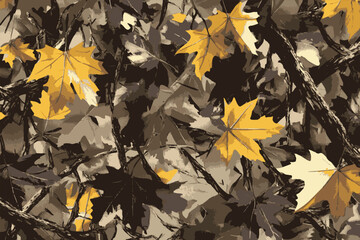 Vector camouflage pattern. Hunting camouflage seamless pattern background. Forest camouflage texture