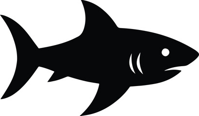 Silhouette shark predator marine life dangerous animal vector illustration