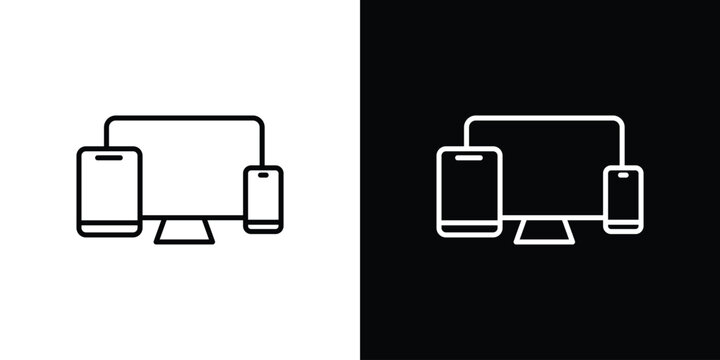 Responsive icon in black. flat graphic vector icon