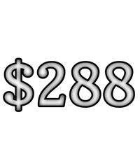 dollar sign on white background $288