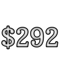 dollar sign on white background $292