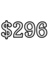 dollar sign on white background $296