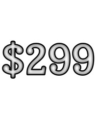 dollar sign on white background $299