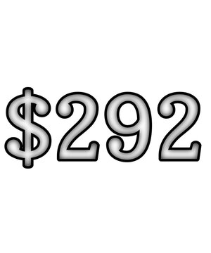 dollar sign on white background $292