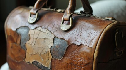 Vintage, distressed leather bag