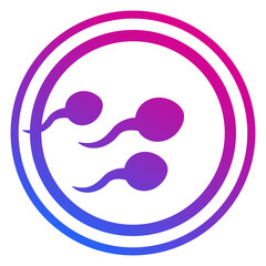 insemination icon with spermatozoons, icon art
