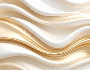 Soft Glossy Abstract Waves in Beige and White Minimal Background