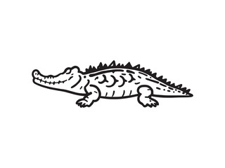 Crocodile Line Art Illustration