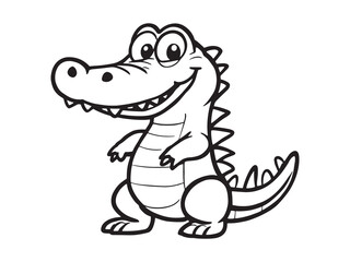 Crocodile Clear Line Art Graphic