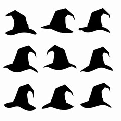 Witch hat silhouettes for Halloween holiday season