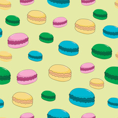 seamless pattern with colorful macaroons
