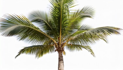 Obraz premium isolated palm tree swaying gently in the breeze on transparent background